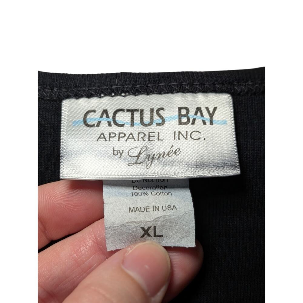 Cactus Bay Apparel Wicked Rhinestone Black Top Shirt XL Vintage Y2K Halloween - Picture 3 of 8